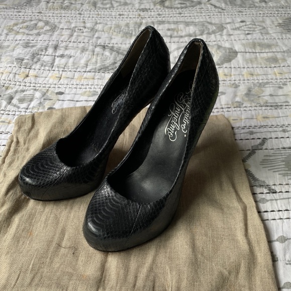 Alejandro Ingelmo Black Python Platform Heels Stiletto Pumps Snakeskin Y2K 90s - Picture 2 of 7
